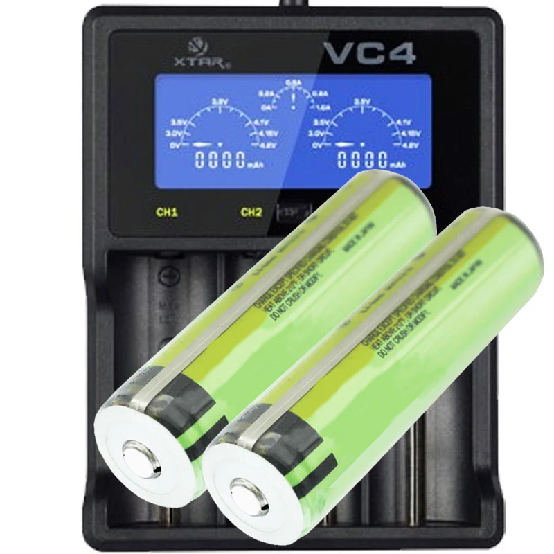Xtar VC4 18650 Li-Ion Akku und 4fach Li-Ion Schnell-Ladegerät (inkl. 2 Akkus)