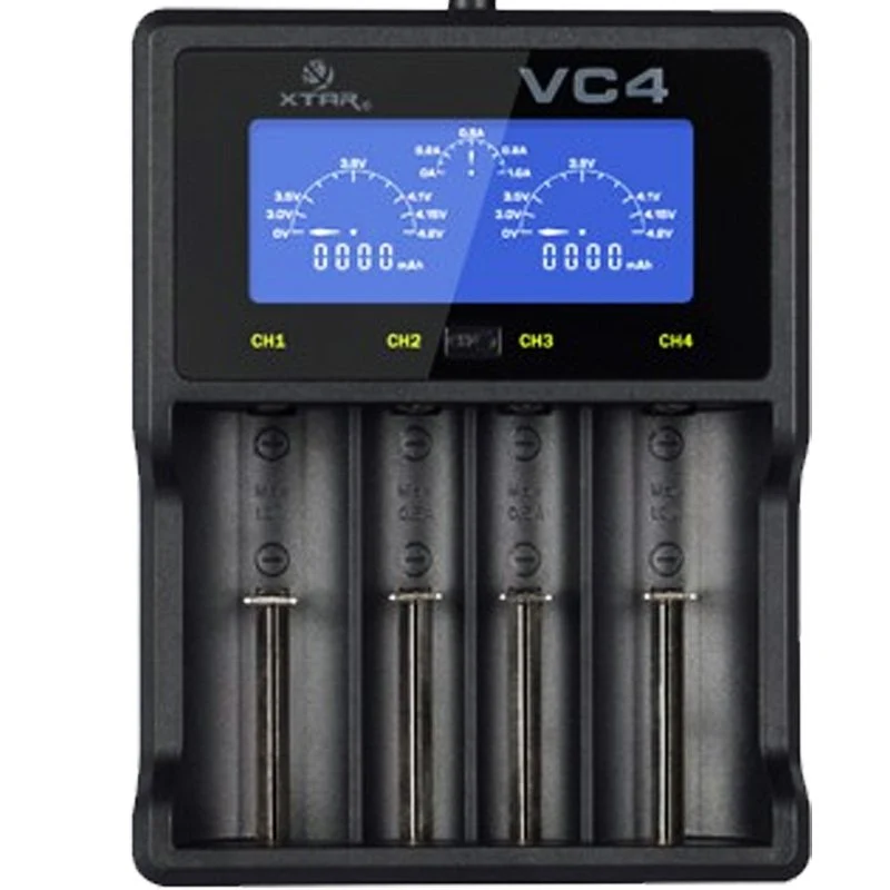 Xtar VC4 18650 Li-Ion Akku und 4fach Li-Ion Schnell-Ladegerät (inkl. 2 Akkus)