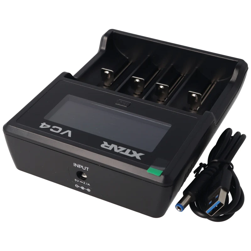 Xtar VC4 18650 Li-Ion Akku und 4fach Li-Ion Schnell-Ladegerät (inkl. 4x Akkus)