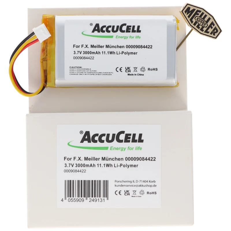 AccuCell Akku für F.X. Meiller München 0000 9084 422, 3.8 Volt, 3500mAh Li-Polymer
