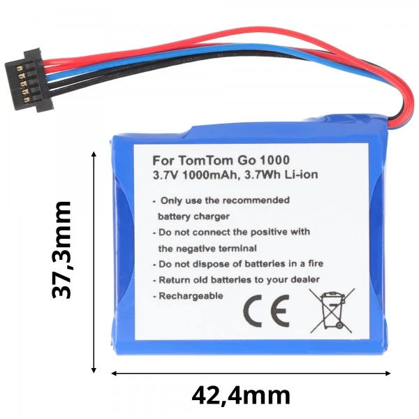 AccuCell TomTom Go Live 1000, Go Live 1005 Akku AHL03711018, VF1C passend als Ersatz-Akku