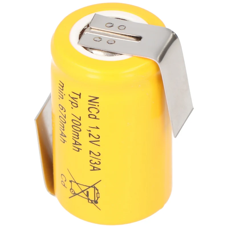 AccuCell KR-600AE 2/3 A Cadnica Akku Lötfahnen in Z-Form