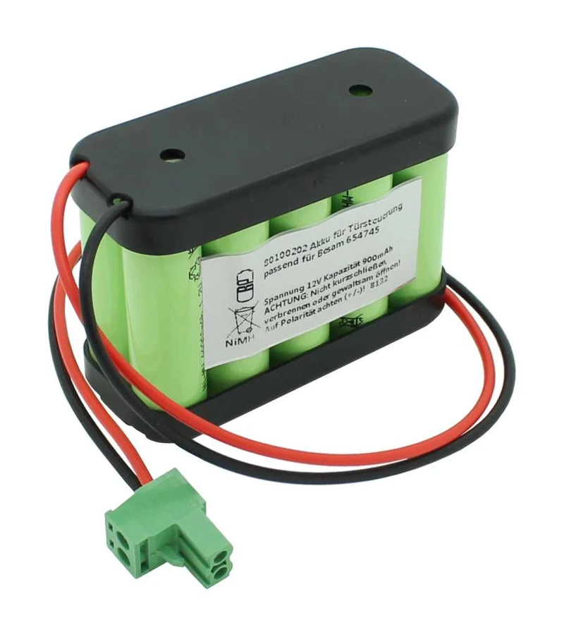 AccuCell Akku für Türsteuerung NiMH 12V 900mAh passend für Besam 654745