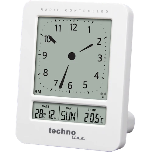 Technoline WT 745 - Funkwecker mit digitaler Anzeige, 2 Weckalarme mit Schlummerfunktion, Innentemperaturanzeige und Hintergrundbeleuchtung