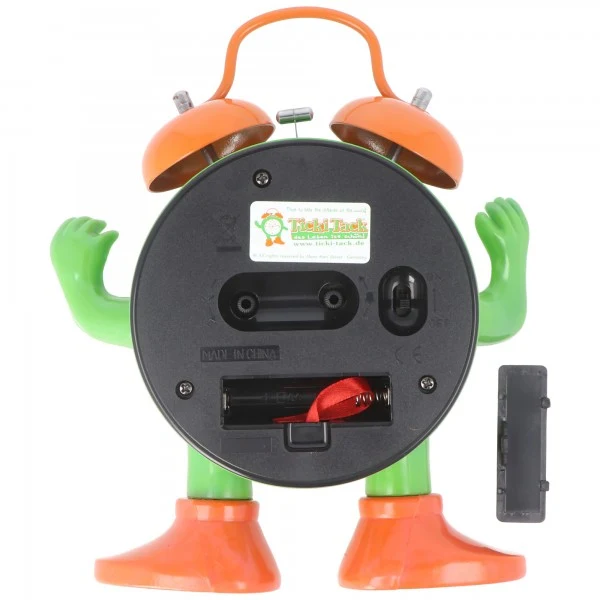 Technoline ABC spielerisch die Uhrzeit lernen, Ticki Tack der Kinderwecker grün orange, inklusive Batterie