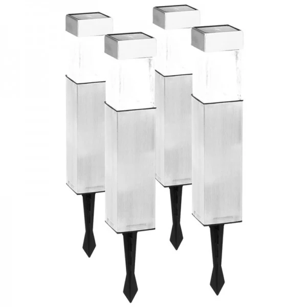 EZ Solar 4er Set LED Solar-Wegeleuchte GL004NP4EZ, rostfreier Edelstahl