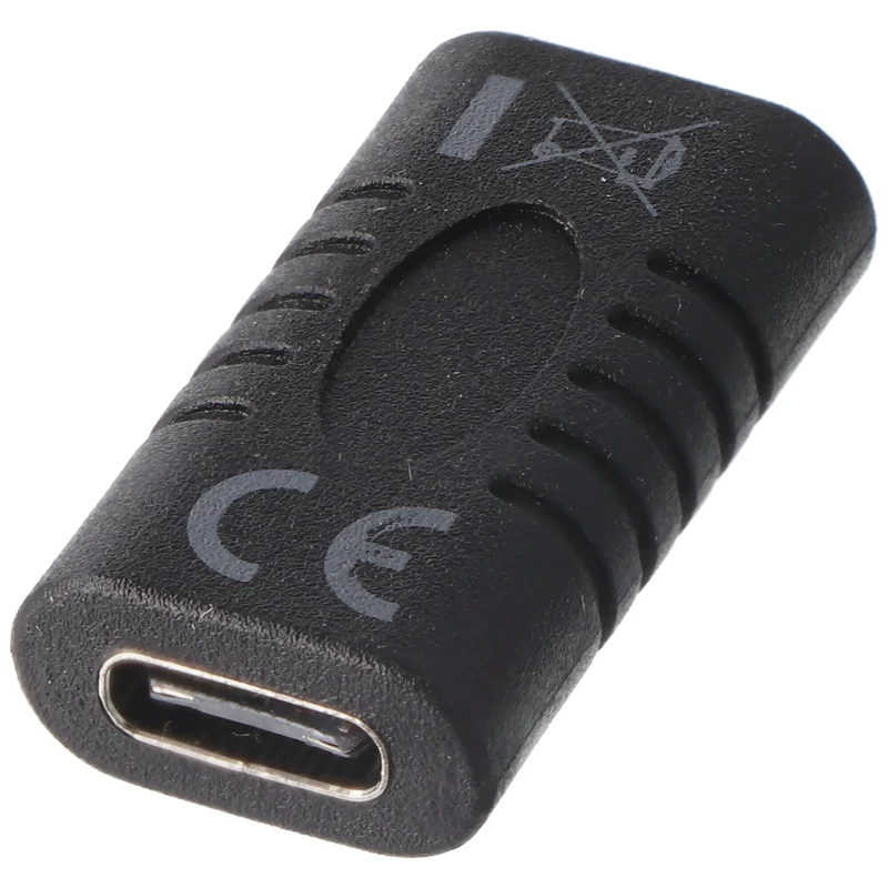 AccuCell Adapter USB-C™ auf USB-C™ zum einfachen Verbinden von zwei USB-C™-Kabeln, schwarz