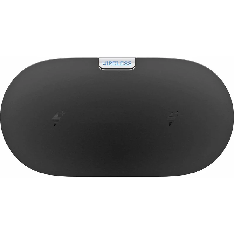AccuCell Die QI kabellose Dual-Schnellladematte mit 10 Watt Schnell-Ladestrom max. 2a ind. schwarz ideal für 2 Smartphones, Handy, Tablet