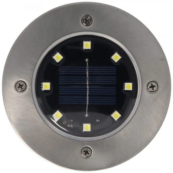 EZ Solar 2er Set LED Solar Bodenstrahler Edelstahl wasserdicht IP44 inkl NiMH AA 2,3V 400mAh Akku