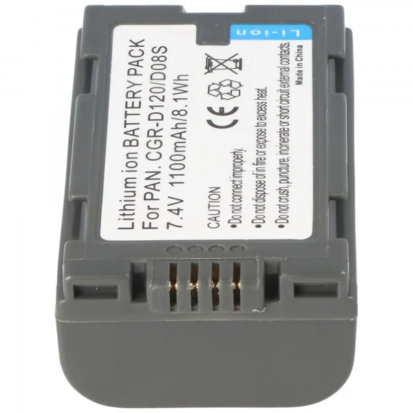 AccuCell Akku passend für Panasonic CGR-D120, CGR-D08S, DZ-BP16, VSB0418, CGP-D110, CGR-D08A/1B, CGR-D08SE/1B, DZ-BP14, CGR-D120E/1B, DZ-BP28, VW-VBD21, CGP-D320T1B, CGR-D08R, CGR-D120, DZ-BP14R, CGR-D120T, CG