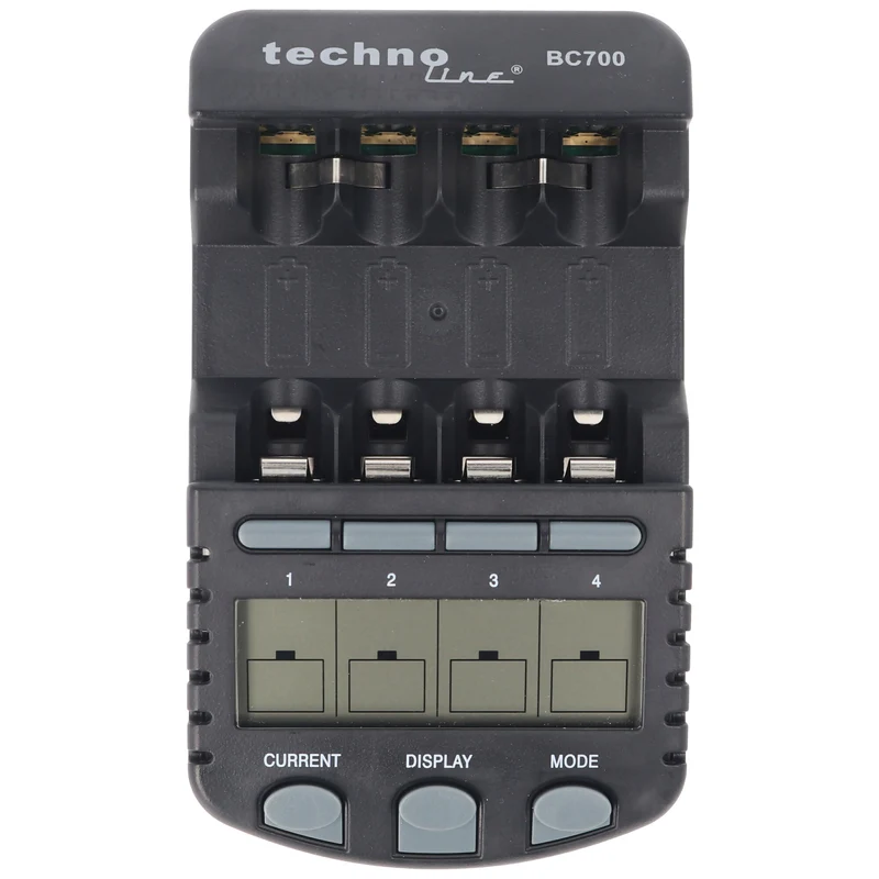 Technoline BC-700 Schnell-Ladegerät mit LCD-Display und Entladefunktion