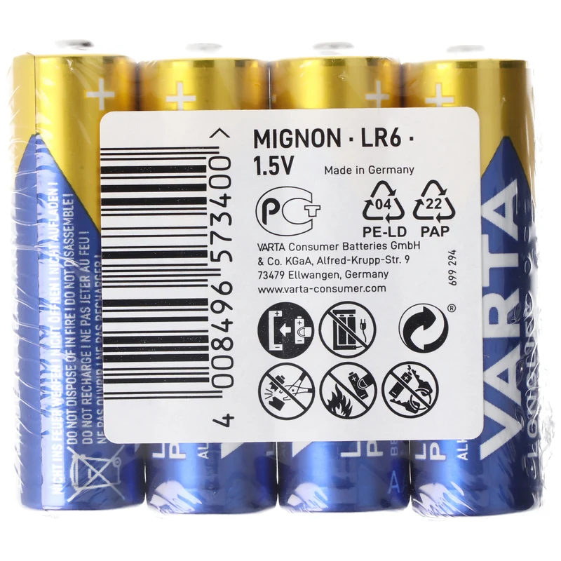Varta Longlife Power ehem. High Energy 4906 Mignon AA LR6 40er Box in Folie