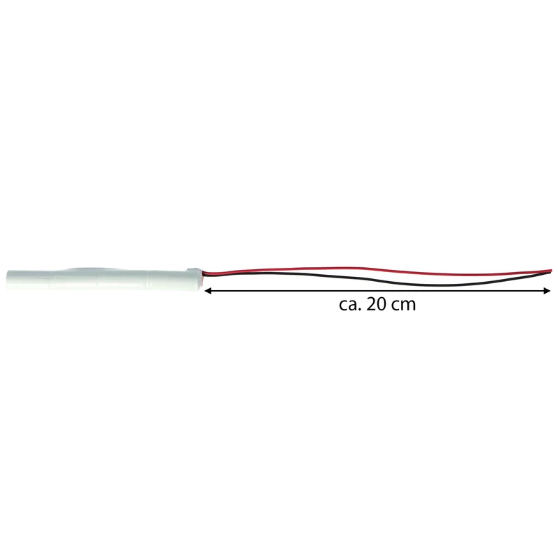 AccuCell Notleuchtenakku NiMH 4,8V 600mAh L1x4 Lady N 200mm Kabel einseitig