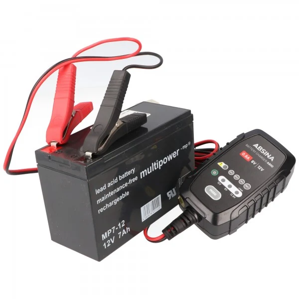 Absina Blei-, Gel- und Lithium-Schnell-Ladegerät, das 7-Stufen Ladegerät für 12V, 6V Blei Akkus