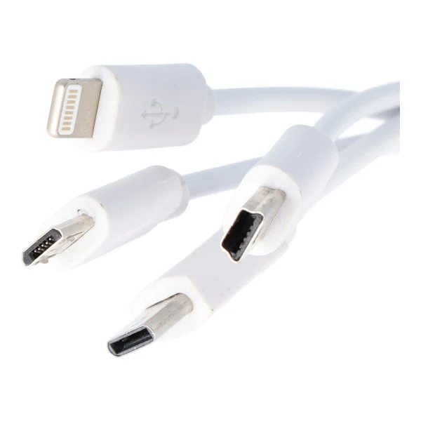 AccuCell USB-Ladekabel 4 in 1 USB-C, Mini-USB, Micro-USB und 8 Pin Stecker