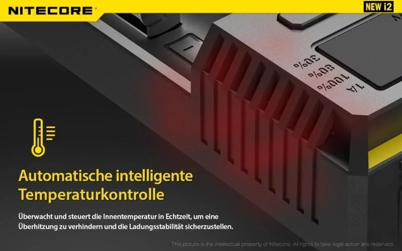 Nitecore NEW i2 - Ladegerät für Li-Ion, LiFePo, Ni-MH, Ni-CD Akkus (Neue Version)
