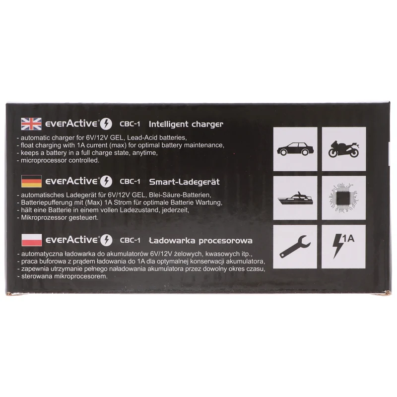 EverActive Ladegerät für 6 Volt und 12 Volt für Auto-, Motorrad-, Bleisäure-, PB, Gel, AGM Akku 2-24A