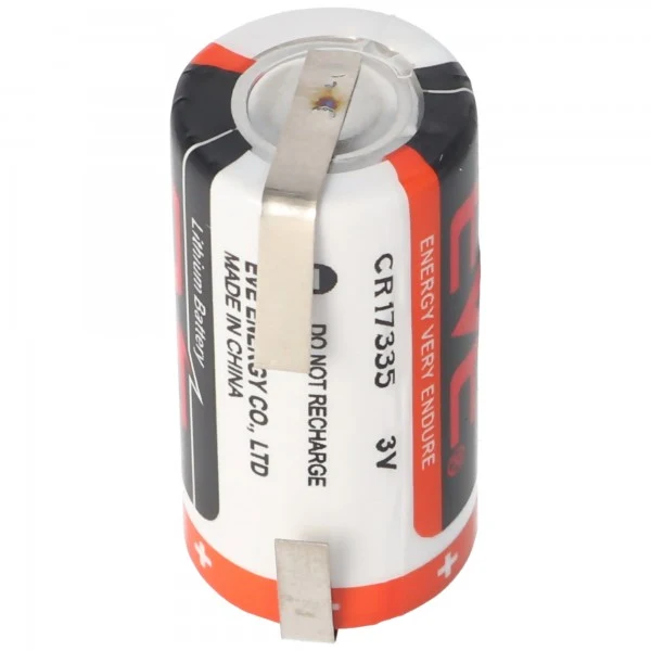 EVE CR17335 3V Lithium Batterie mit Lötfahnen oder Lötpaddel auswählbar