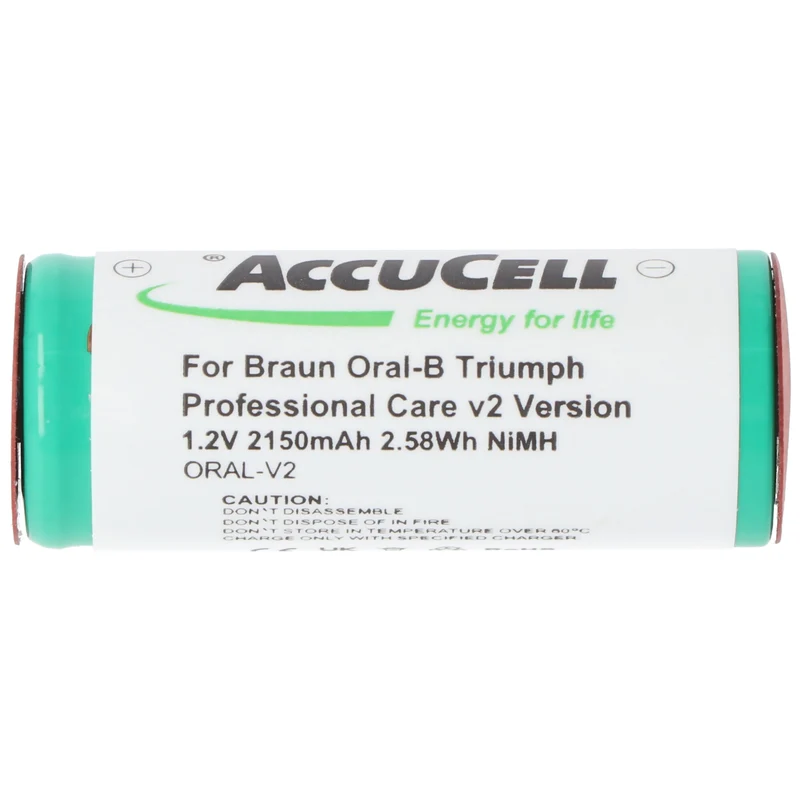 AccuCell Akku Braun Oral-B Triumph Professional Care v2 Version Lötfahnen 2mm