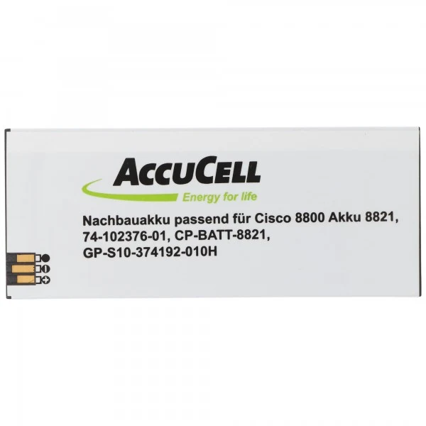 AccuCell 2200mAh Akku passend für den Cisco 8800 Akku 8821, 74-102376-01, CP-BATT-8821, GP-S10-374192-010H