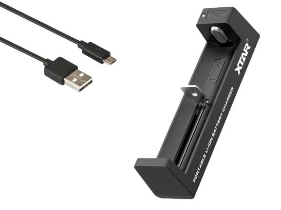 Xtar MC1S - Ladegerät für Li-Ion-Akkus 3,6V/3,7V inkl. USB-Kabel