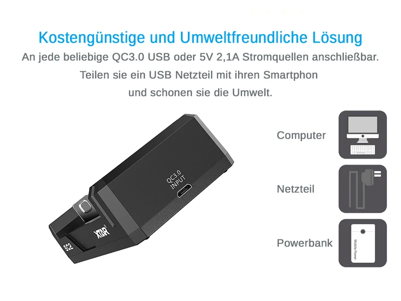 Xtar SC2 - Schnelladegerät für Li-Ion-Akkus mit QC 3.0 Eingang