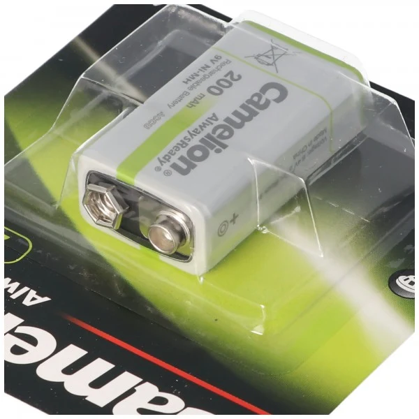 Vorteilspack 9V, HR6F22 NiMH Akku mit 200mAh, Always Ready mit geringer Selbstentladung, Ready to Use Akku, ideal für Rauchmelder, Taschenlampen, Messgeräte etc. ( 12 St.)