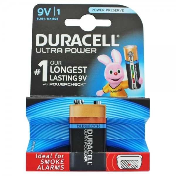 Ultra Power Alkaline 9V Batterien ideal für Rauchmelder, Rauchwarnmelder und AccuCell EnergyTest ( 33 St.)