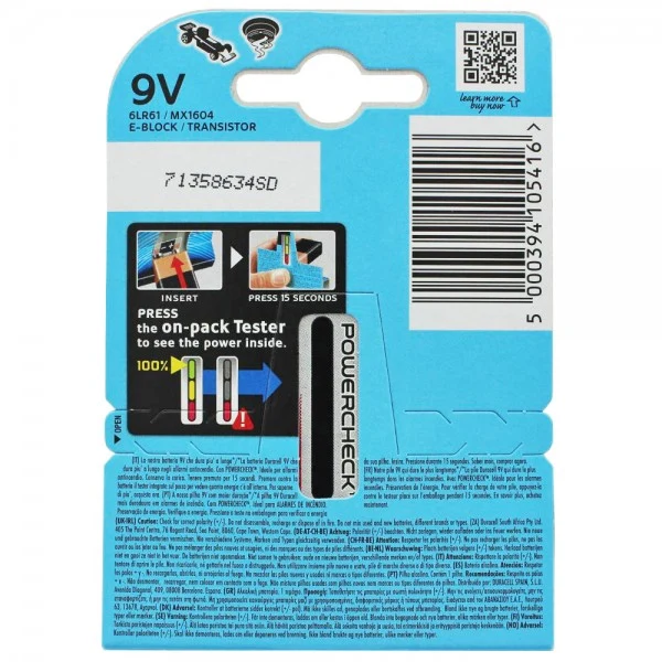 Ultra Power Alkaline 9V Batterien ideal für Rauchmelder, Rauchwarnmelder und AccuCell EnergyTest ( 33 St.)