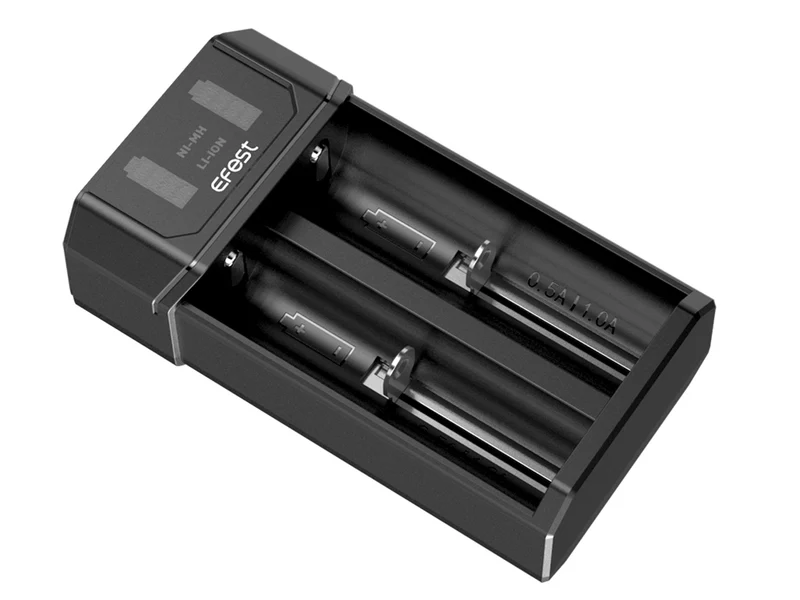 Efest MEGA Ladegerät für Li-Ionen 3,6V-3,7V und NiMh/NiCd 1,2V Rundzellen