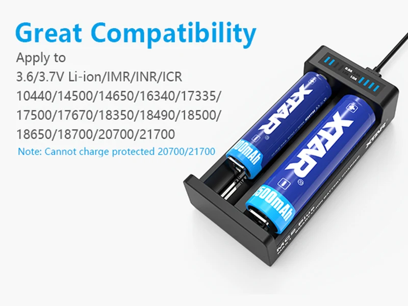 Xtar MC2 Plus - 2 Schacht USB Akkulader