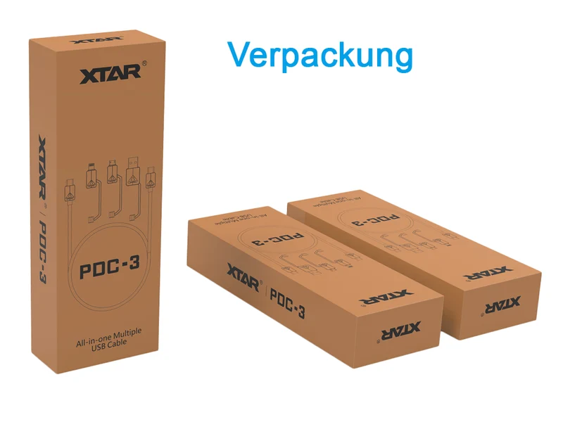 USB-PDC-3 Multifunktionales USB-Daten und Lade Kabel 1,2m bis 3A max 65W