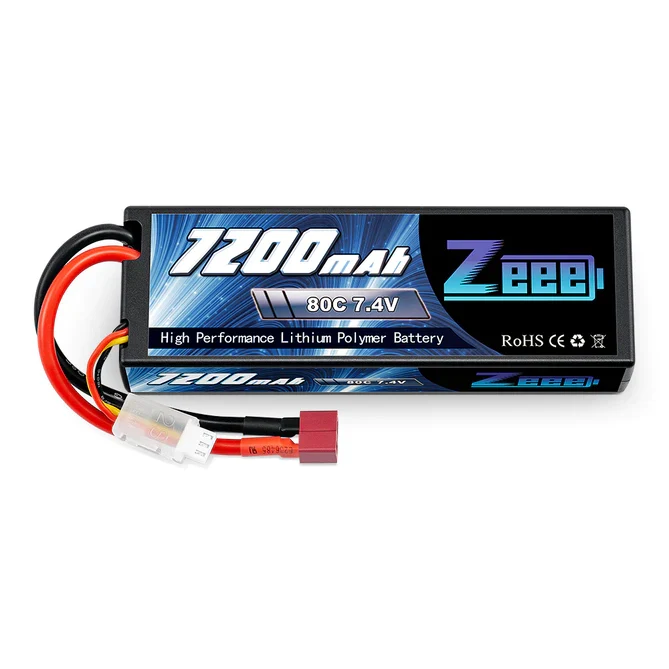 Zeee 2S 7200mAh 7.4V 80C Hardcase Dean LiPo Akku