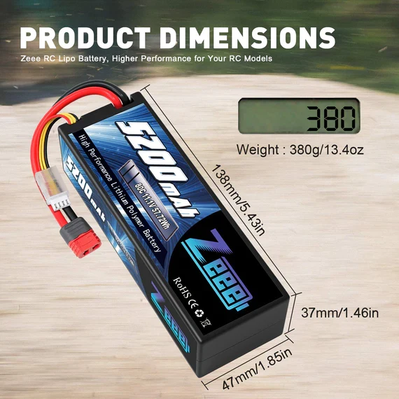 Zeee 3S 5200mAh 11.1V 80C Deans Hardcase (2 Stück)