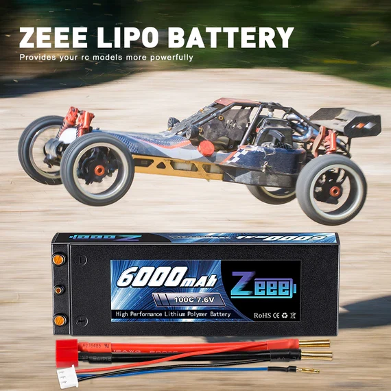 Zeee 2S 6000mAh 7,6V 100C Hardcase Dean Lipo Akku