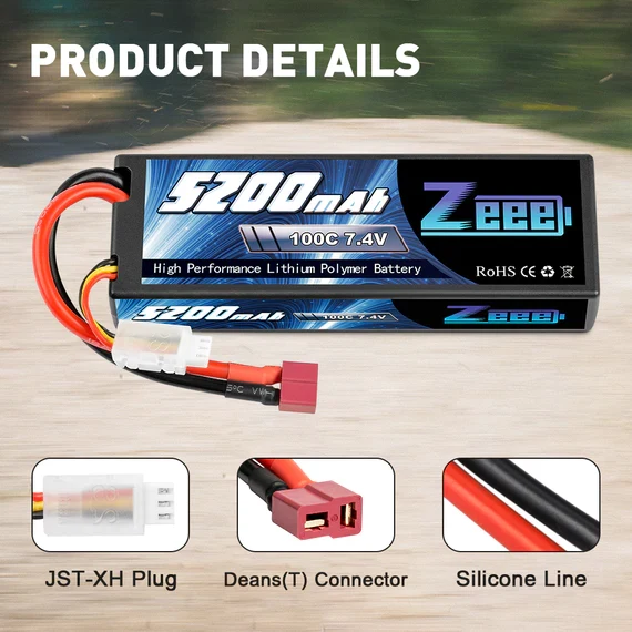 Zeee 2S 5200mAh 7,4V 100C Deans (2 Stück)