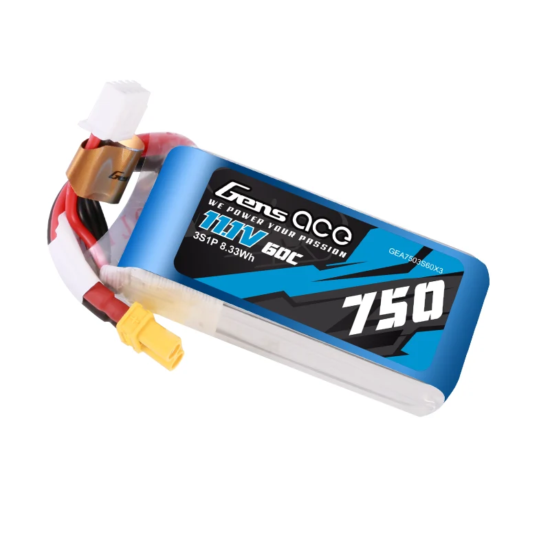 Gens Ace 3S 750mAh 11,1V 60C 3S1P LiPo XT30