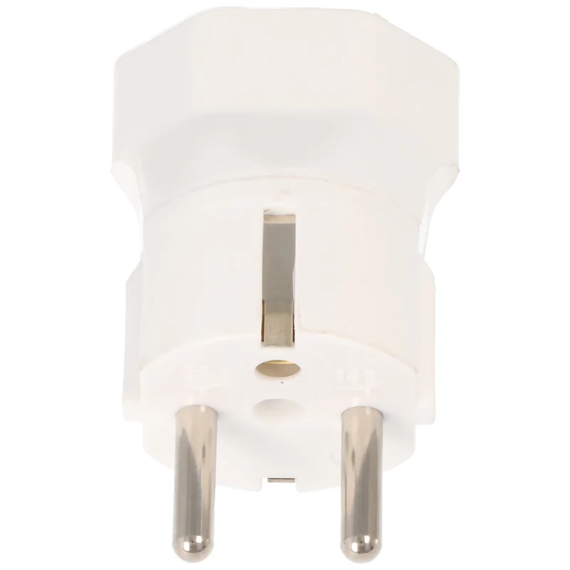 AccuCell Schweiz-Adapter weiss vom schweizer Stecker 3pin auf Schukokupplung 2pin mit Erdleiter und 10A