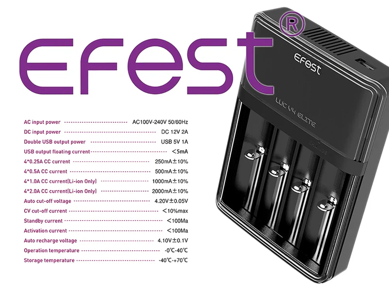 Efest LUC V4 Elite Ladegerät für Li-Ion und NiMh/NiCD Akku