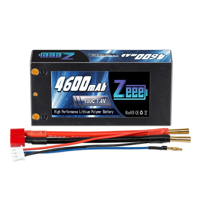 Zeee 2S 4600mAh 7,4V 100C Hardcase 4mm Bullet Deans Shorty Lipo Akku