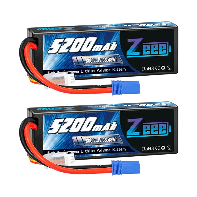 Zeee 2S 5200mAh 7,4V 80C Hardcase EC5 (2 Stück)