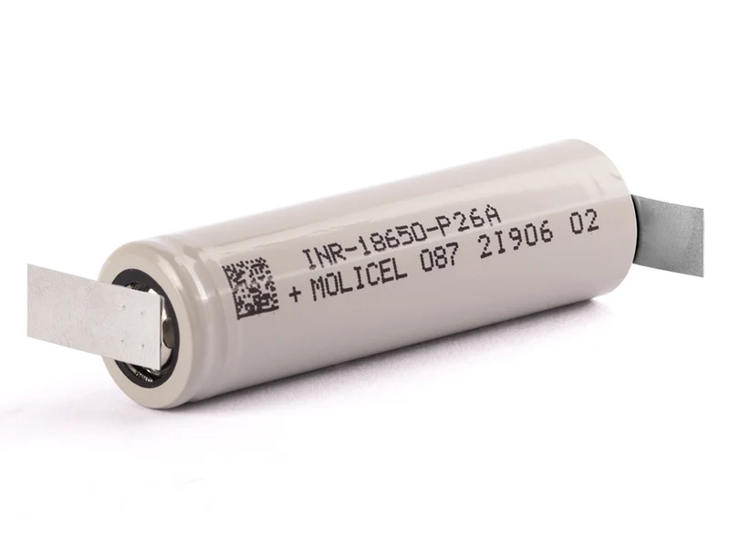 Molicel INR18650-P26A, 2600mAh 35A Li-Ionen-Akku + Lötfahne Z