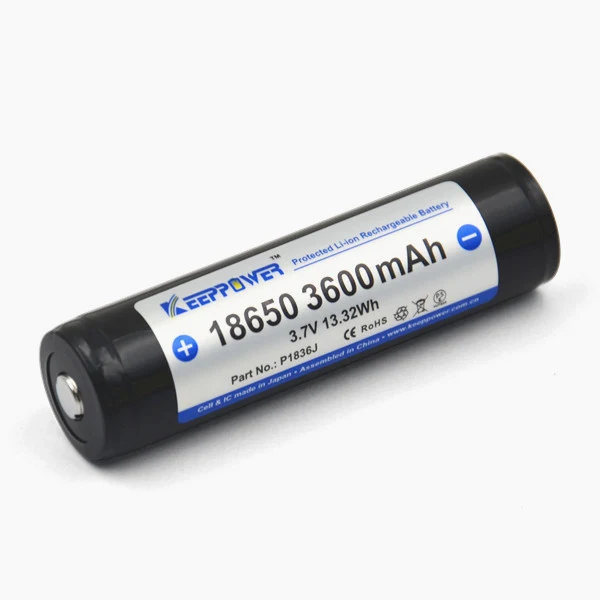 Keeppower 18650 - 3600mAh - 3,6V - 3,7V geschützt