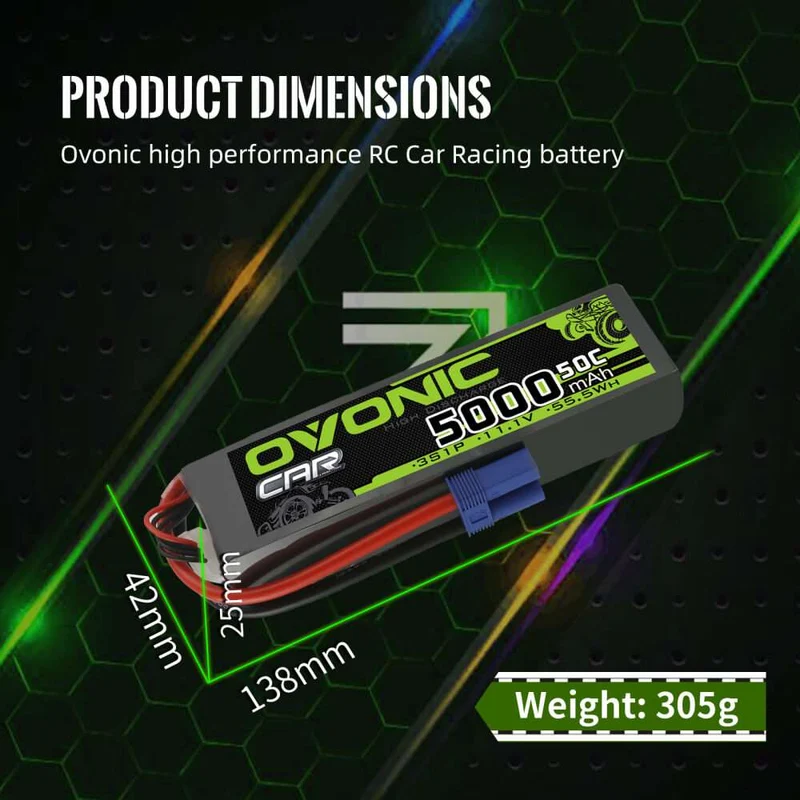 Ovonic 3S 5000mAh 50C 11,1V LiPo EC5 (2 St.)