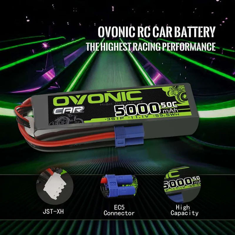 Ovonic 3S 5000mAh 50C 11,1V LiPo EC5 (2 St.)