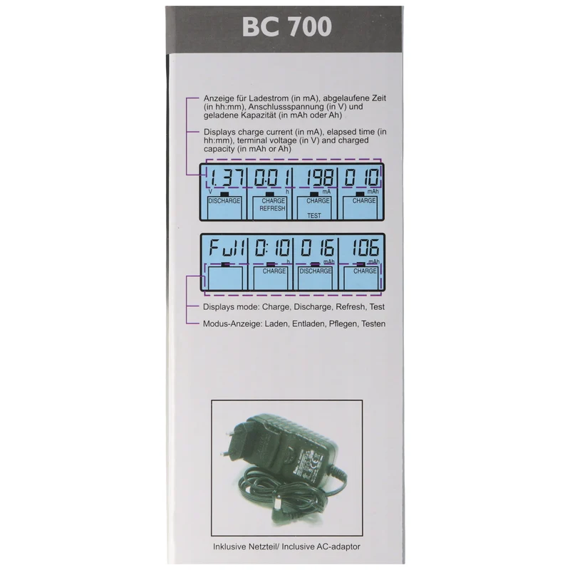 Technoline Schnellladegerät BC-700 ALPHA700 inkl. Akkus mit 2100mAh
