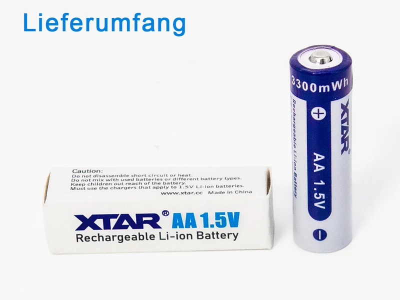 XTAR AA 1,5V 3300mWh 2000mAh Li-Ion Akku