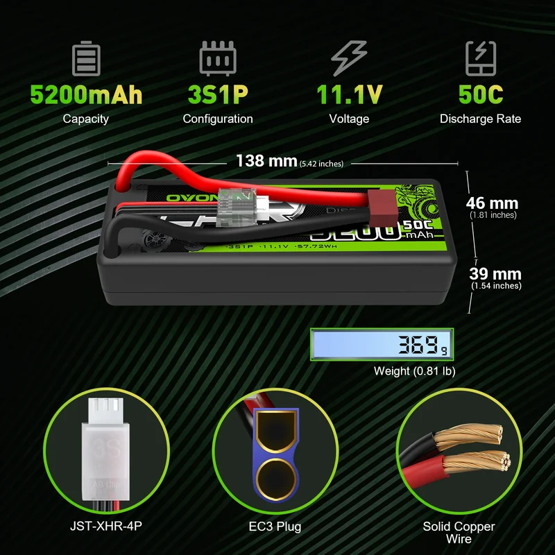 Ovonic Car 3S 5200mAh 11,1V 50C Hardcase Deans Lipo Akku