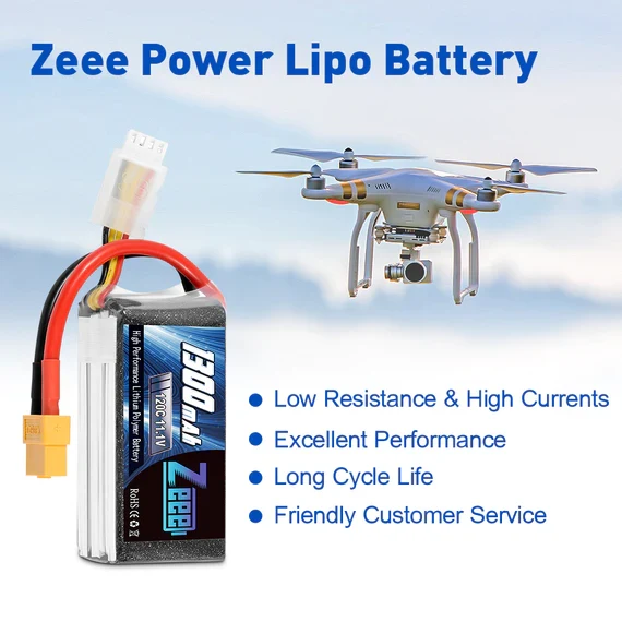Zeee 3S 1300mAh 11,1V 120C Graphen XT60 Lipo Akku (2 Stück)