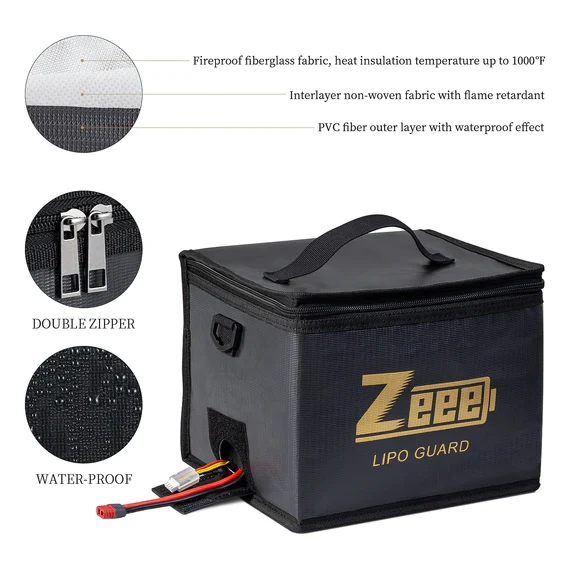 Zeee Akku Safe Bag Lipo Battery Storage Guard Safe Pouch (2 Stück)